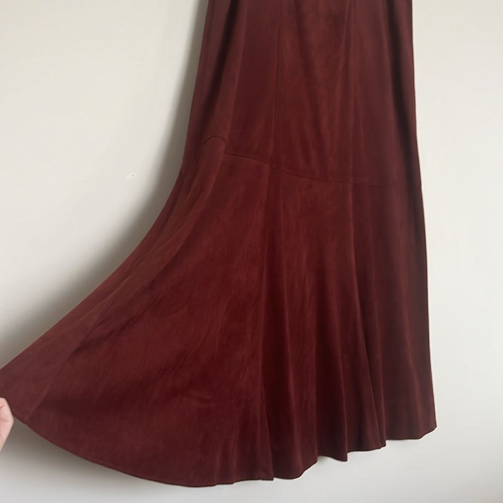 CAbi maxi panel faux suede skirt